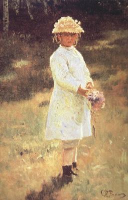 Ilya Repin Girl with a Bouquet (Vera,the Artist's Daughter) (nn02) Germany oil painting art